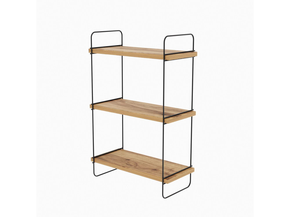 Mensola da parete in legno "Pulalis" - 40 x 20 x 66 cm - Beige