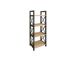Scaffale multifunzionale "Mini" in legno - 23 x 18 x 64 cm - Nero