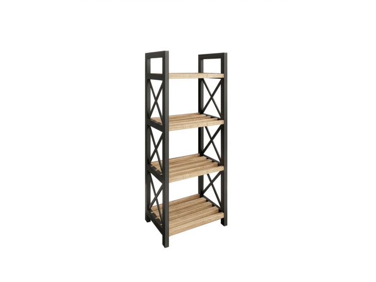 Scaffale multifunzionale "Mini" in legno - 23 x 18 x 64 cm - Nero
