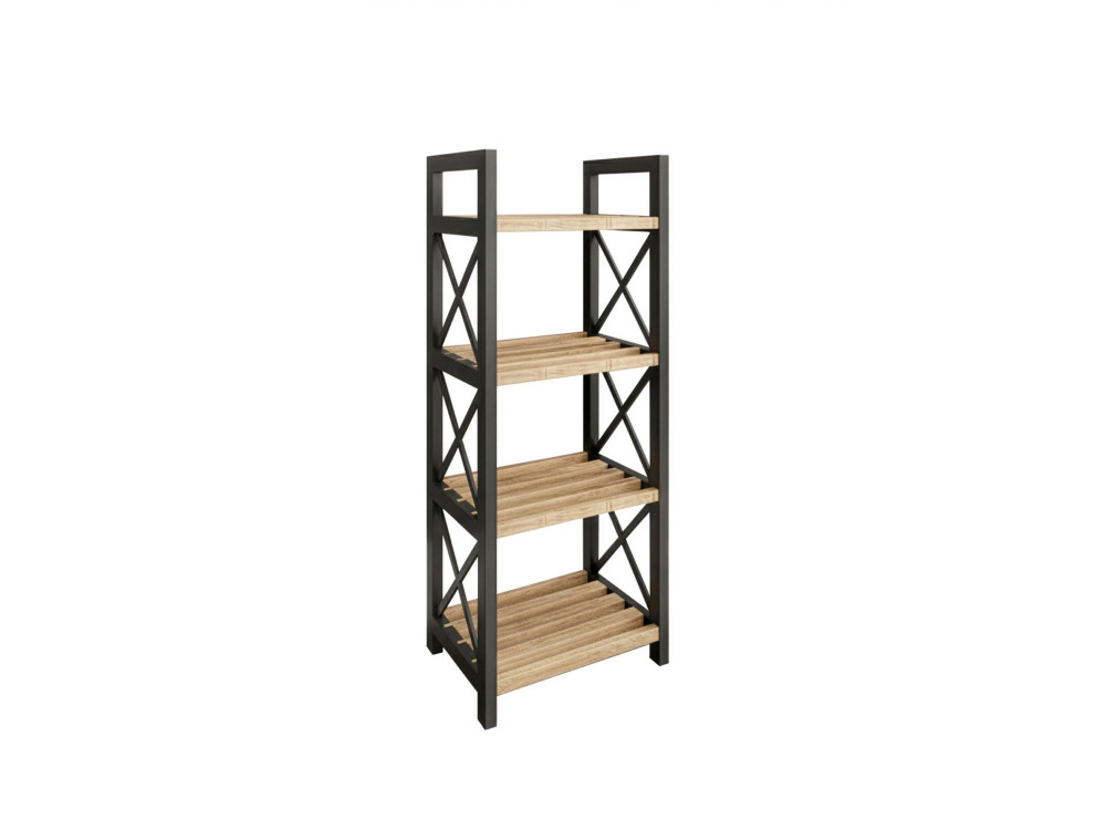 Scaffale multifunzionale "Mini" in legno - 23 x 18 x 64 cm - Nero