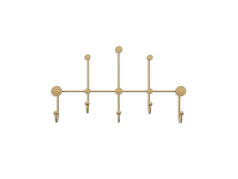 Gancio da parete in metallo "iyon-A" - 80 x 10 x 45 cm - Oro