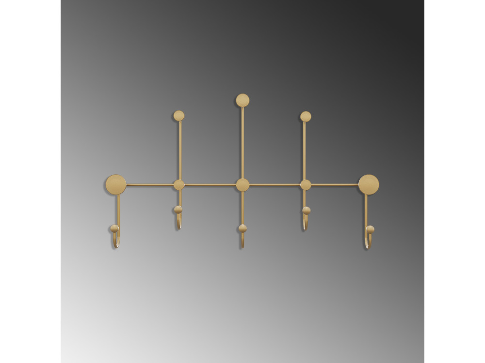 Gancio da parete in metallo "iyon-A" - 80 x 10 x 45 cm - Oro