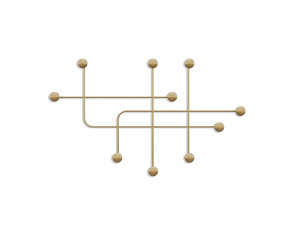 Gancio da parete in metallo "Samara" - 107 x 10 x 64 cm - Oro