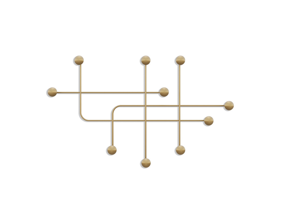 Gancio da parete in metallo "Samara" - 107 x 10 x 64 cm - Oro