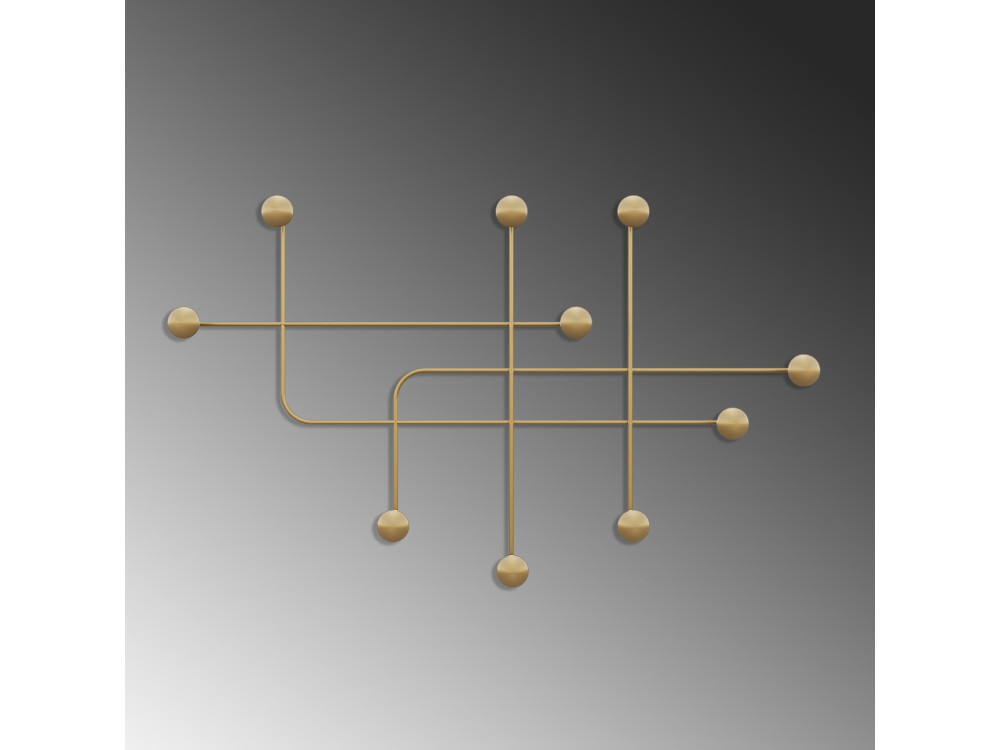 Gancio da parete in metallo "Samara" - 107 x 10 x 64 cm - Oro