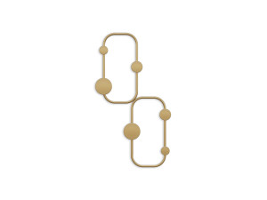 Gancio da parete in metallo "Ladybug" - 26 x 5 x 48 cm - Oro