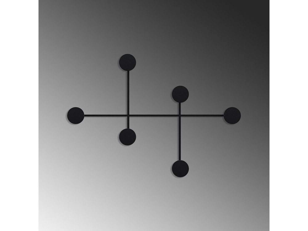 Gancio da parete in metallo "Dama" - 82 x 10 x 60 cm - Nero
