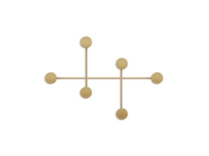 Gancio da parete in metallo "Dama" - 82 x 10 x 60 cm - Oro