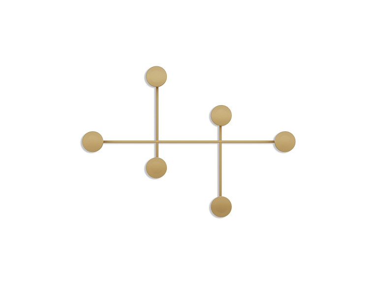 Gancio da parete in metallo "Dama" - 82 x 10 x 60 cm - Oro