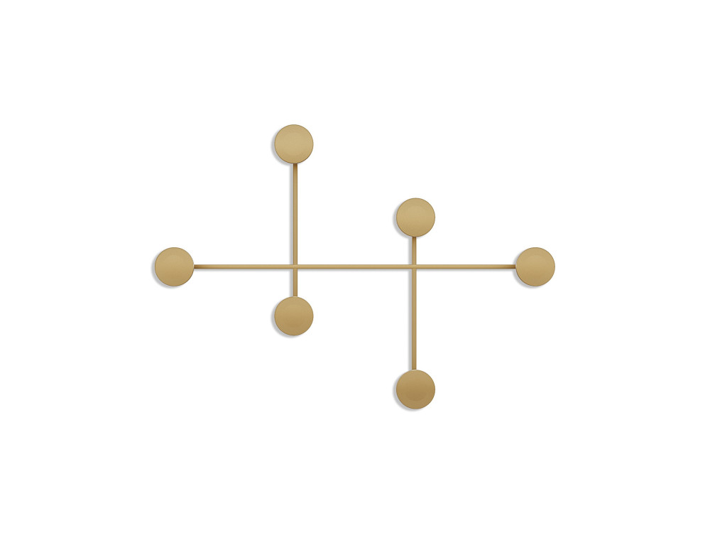 Gancio da parete in metallo "Dama" - 82 x 10 x 60 cm - Oro