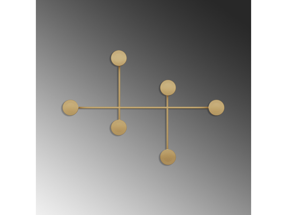 Gancio da parete in metallo "Dama" - 82 x 10 x 60 cm - Oro