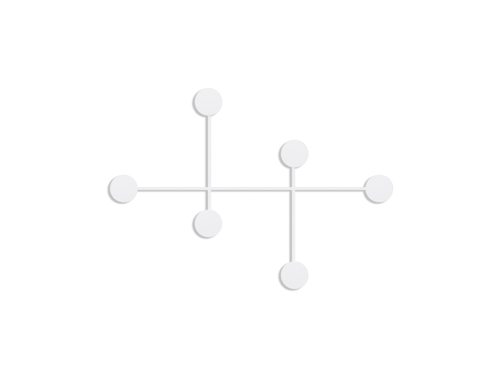 Gancio da parete in metallo "Dama" - 82 x 10 x 60 cm - Bianco