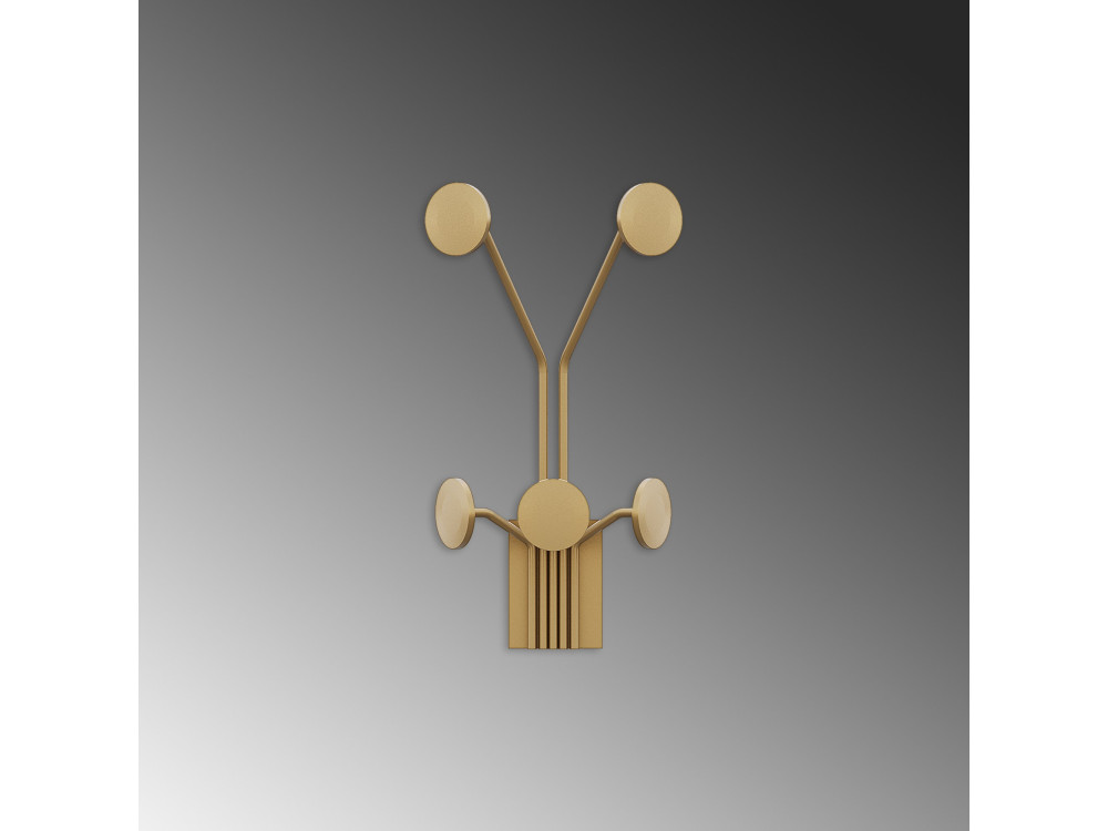 Gancio da parete in metallo "Giraffe" - 24 x 16 x 40 cm - Oro