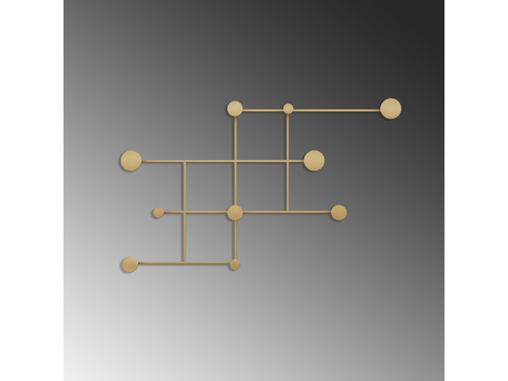 Gancio da parete in metallo "Fatara" - 112 x 10 x 64 cm - Oro