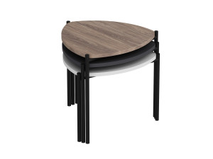 Set di 3 tavolini "Lenny" in legno - 45 x 45 x 45 cm - Multicolore