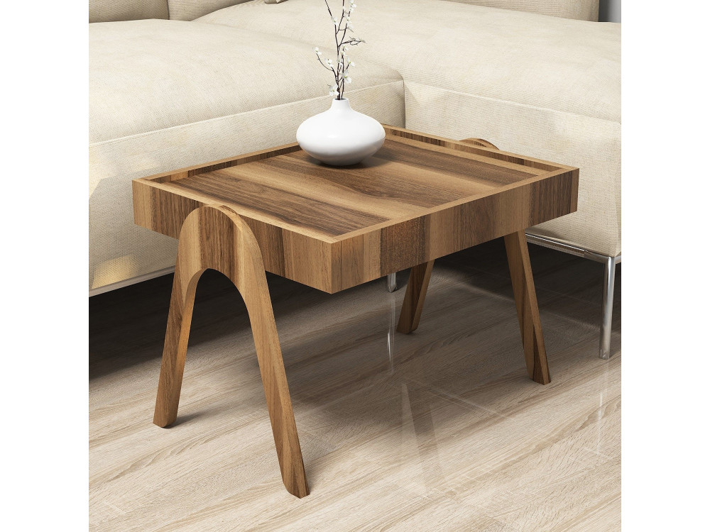 Set di 3 tavolini in legno "Roma" - 54 x 40 x 64 cm - Brown