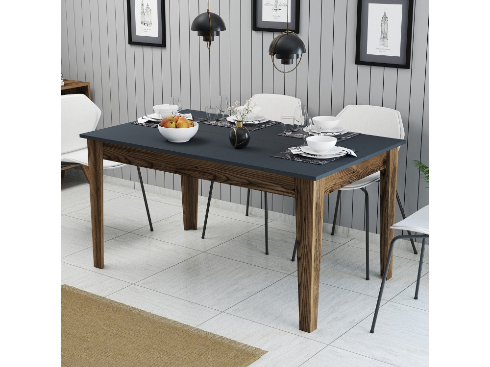 Tavolo da pranzo in legno "Milan500" - 145 x 88 x 75 cm - Grigio antracite
