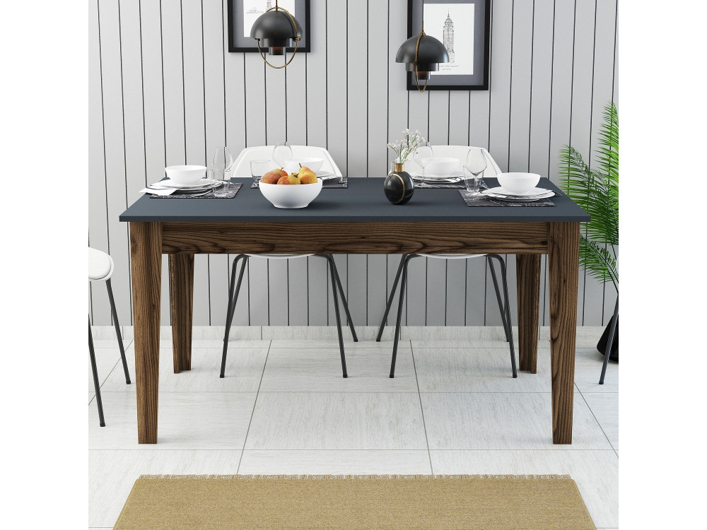 Tavolo da pranzo in legno "Milan500" - 145 x 88 x 75 cm - Grigio antracite