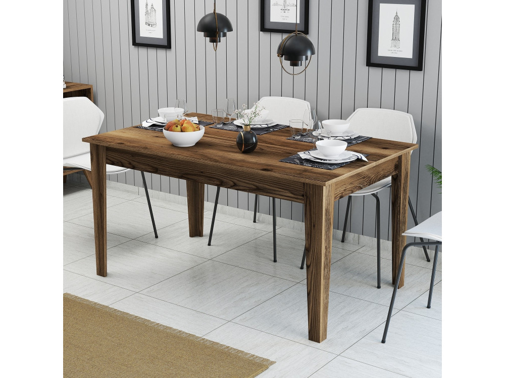 Tavolo da pranzo in legno "Milan500" - 145 x 88 x 75 cm - Marrone
