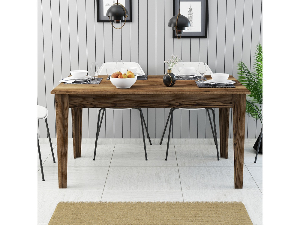 Tavolo da pranzo in legno "Milan500" - 145 x 88 x 75 cm - Marrone