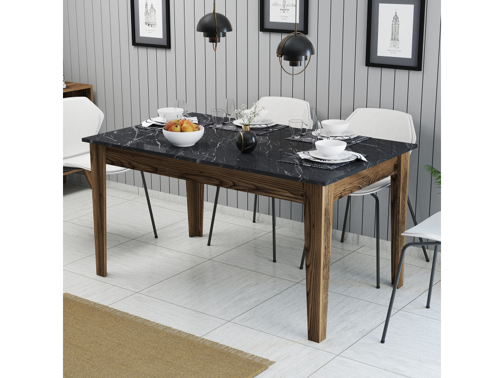Tavolo da pranzo in legno "Milan500" - 145 x 88 x 75 cm - Nero