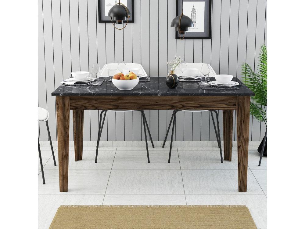 Tavolo da pranzo in legno "Milan500" - 145 x 88 x 75 cm - Nero