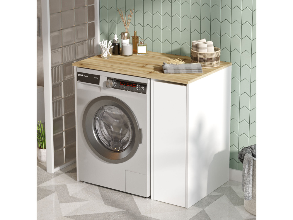 Mobile lavatrice in legno "SA1" - 93 x 60 x 88 cm - Bianco