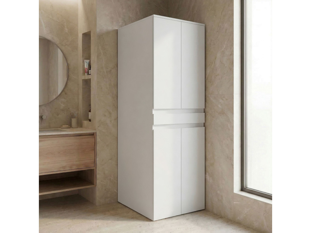 Mobile per lavatrice "Neve 70" - 70 x 73 x 193 cm - Bianco opaco