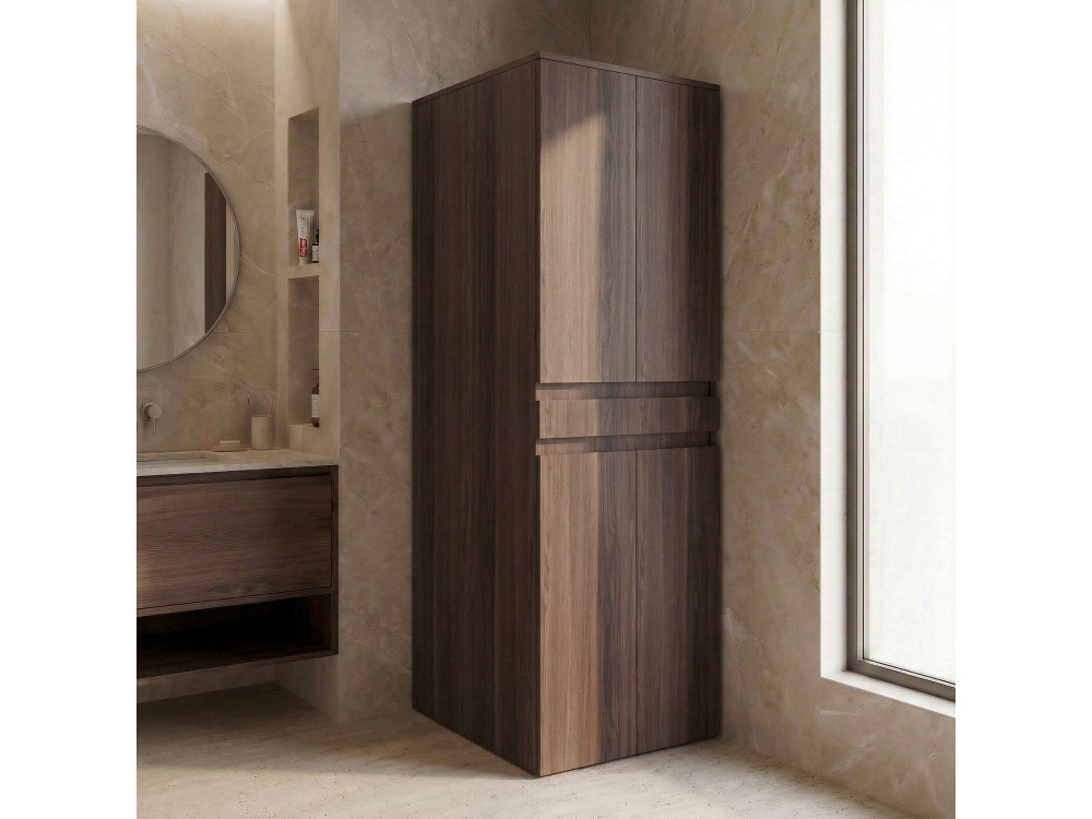 Mobile per lavatrice "Neve 70" - 70 x 73 x 193 cm - Noce scuro