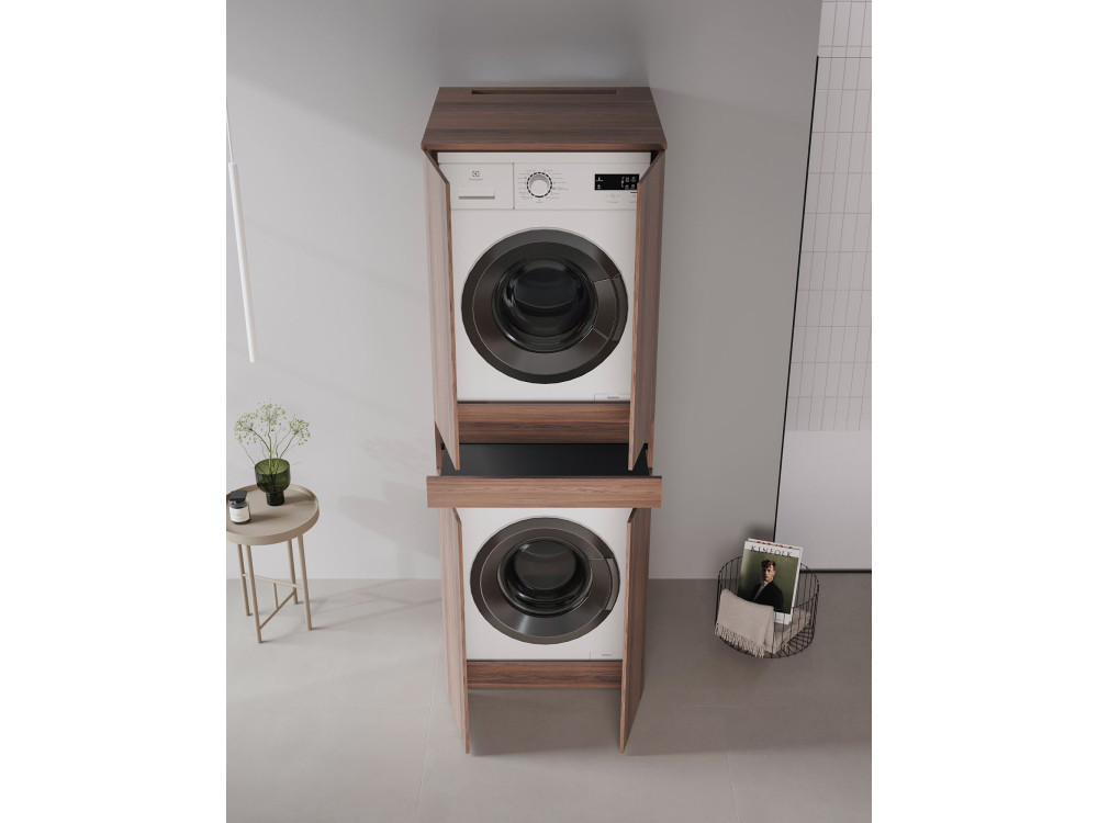 Mobile per lavatrice "Neve 70" - 70 x 73 x 193 cm - Noce scuro