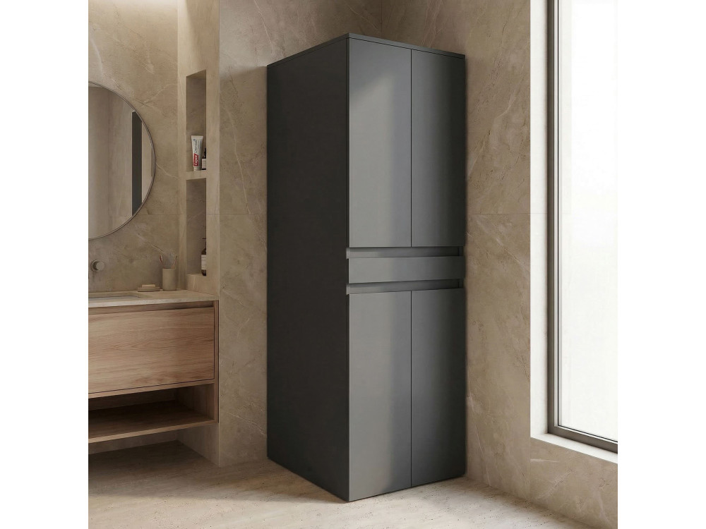 Mobile per lavatrice "Neve 70" - 70 x 73 x 193 cm - Antracite opaco