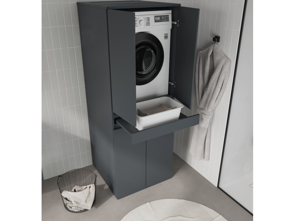Mobile per lavatrice "Neve 70" - 70 x 73 x 193 cm - Antracite opaco