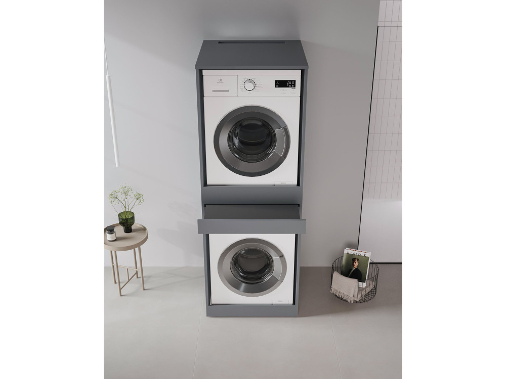 Mobile per lavatrice "Linfa 70" - 70 x 73 x 193 cm - Antracite opaco