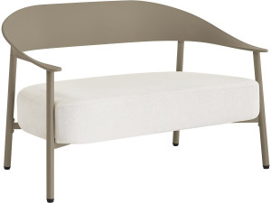 Divano da giardino in plastica e metallo "Céora" - 2 posti - Taupe