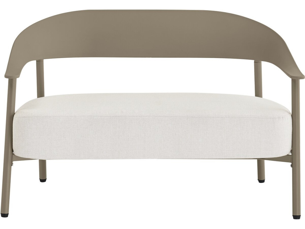 Divano da giardino in plastica e metallo "Céora" - 2 posti - Taupe