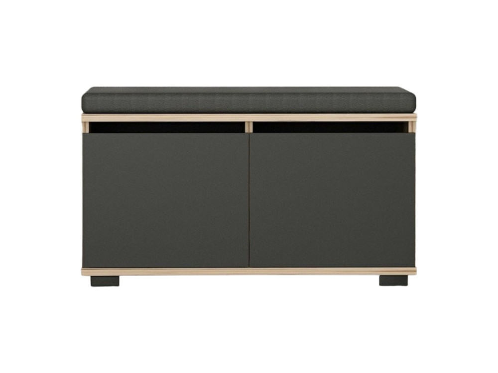 Scarpiera in legno "Drago" - 80 x 35 x 42 cm - Grigio antracite