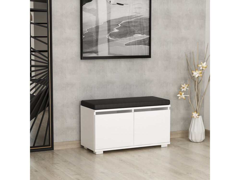 Scarpiera in legno "Drago" - 80 x 35 x 42 cm - Bianco