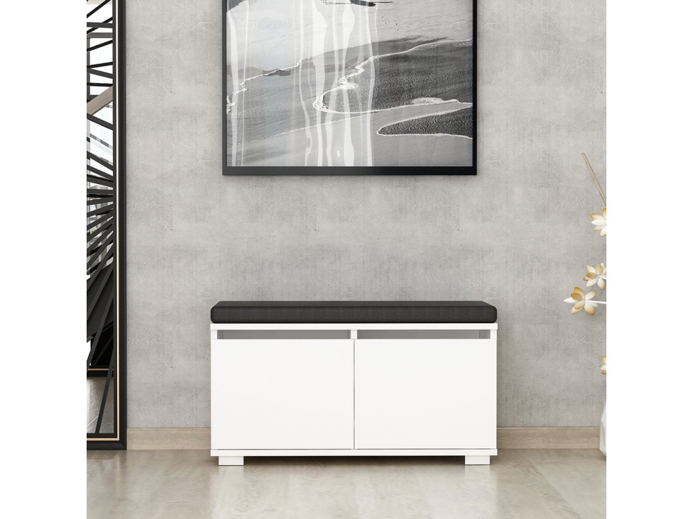 Scarpiera in legno "Drago" - 80 x 35 x 42 cm - Bianco