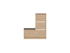 Scarpiera in legno "Dude" - 105 x 26 x 118 cm - Marrone