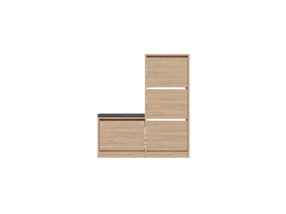 Scarpiera in legno "Dude" - 105 x 26 x 118 cm - Marrone