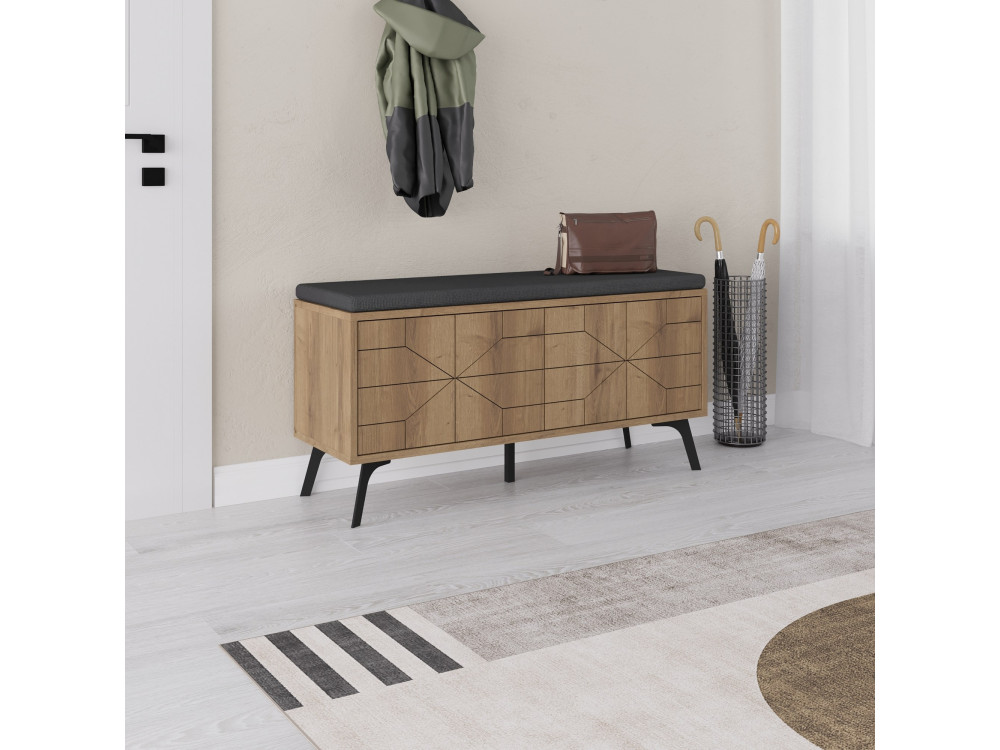 Scarpiera in legno "Dune" - 107 x 35 x 55 cm - Marrone