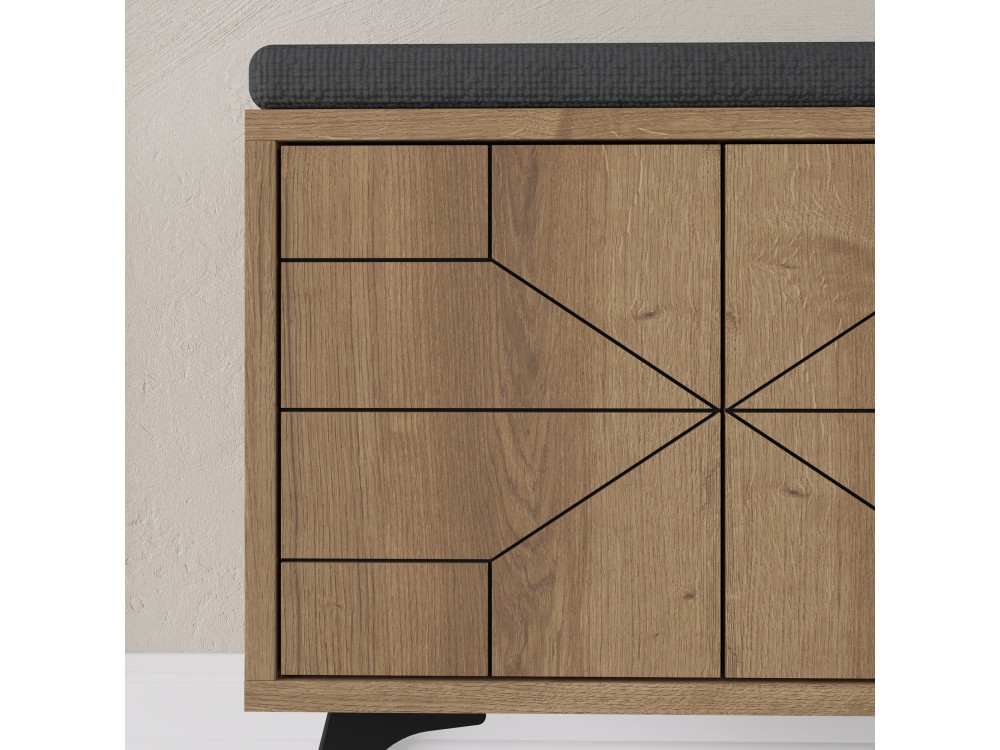 Scarpiera in legno "Dune" - 107 x 35 x 55 cm - Marrone