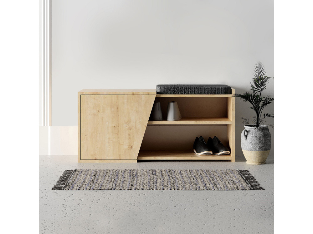 Scarpiera in legno "Fiona" - 104 x 37 x 47 cm - Beige
