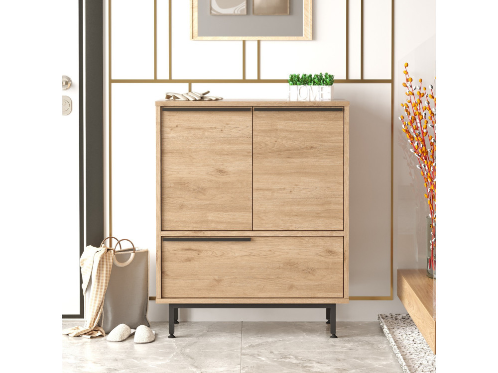 Scarpiera in legno "Calvin" - 74 x 35 x 90 cm - Marrone