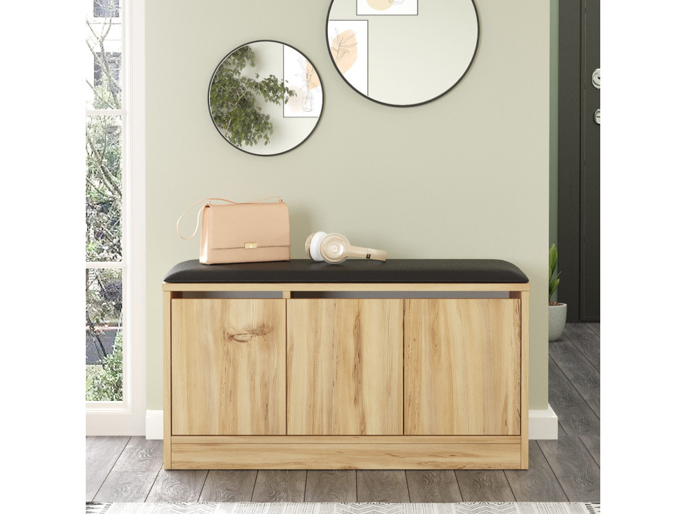 Scarpiera in legno "Mirko" - 90 x 35 x 45 cm - Beige