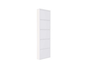 Scarpiera in metallo "Ayse" - 50 x 15 x 169 cm - Bianco