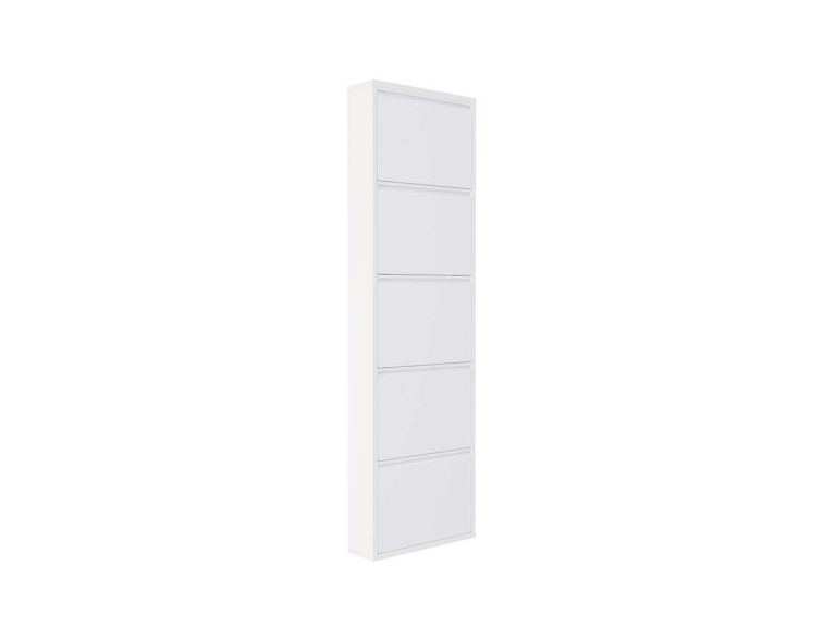 Scarpiera in metallo "Ayse" - 50 x 15 x 169 cm - Bianco