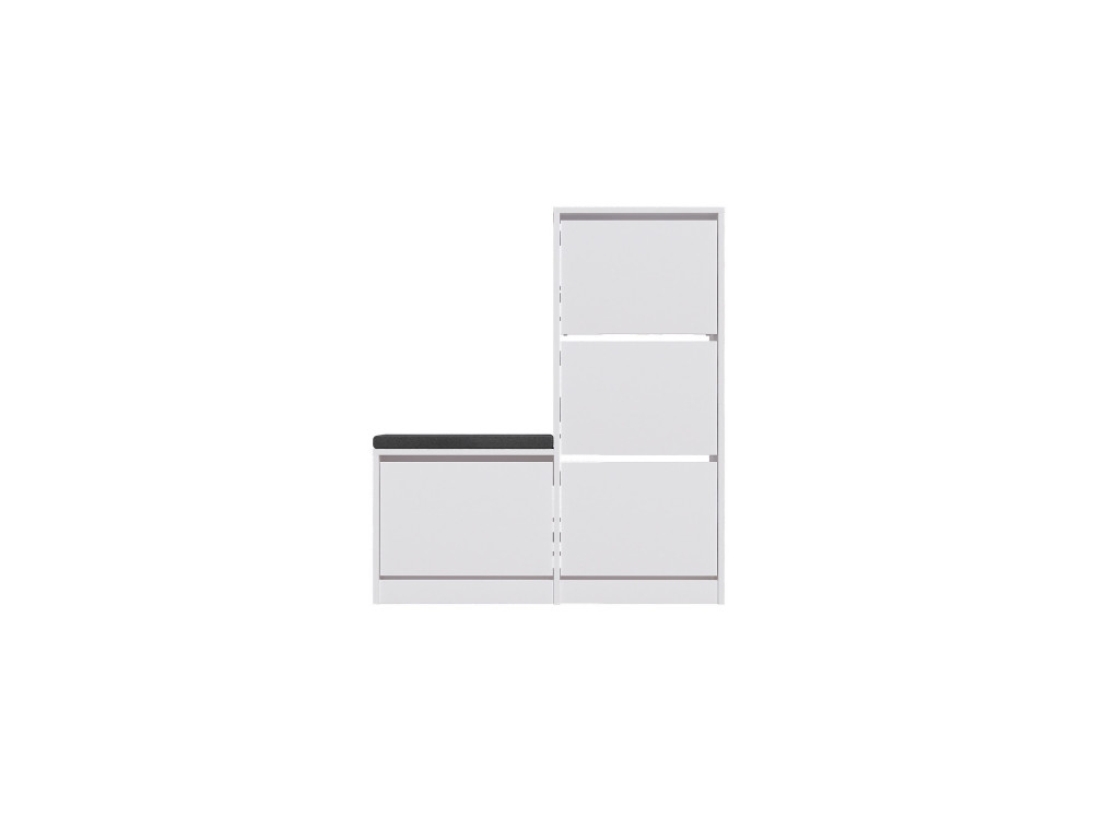 Scarpiera in legno "Dude" - 105 x 26 x 118 cm - Bianco
