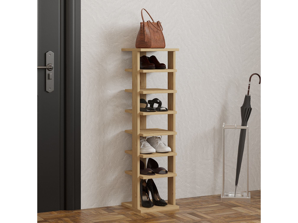 Scarpiera in legno "Ayka" - 30 x 30 x 110 cm - Beige