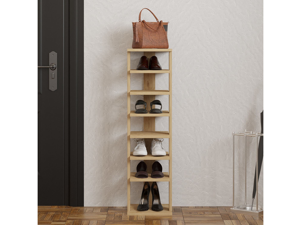 Scarpiera in legno "Ayka" - 30 x 30 x 110 cm - Beige